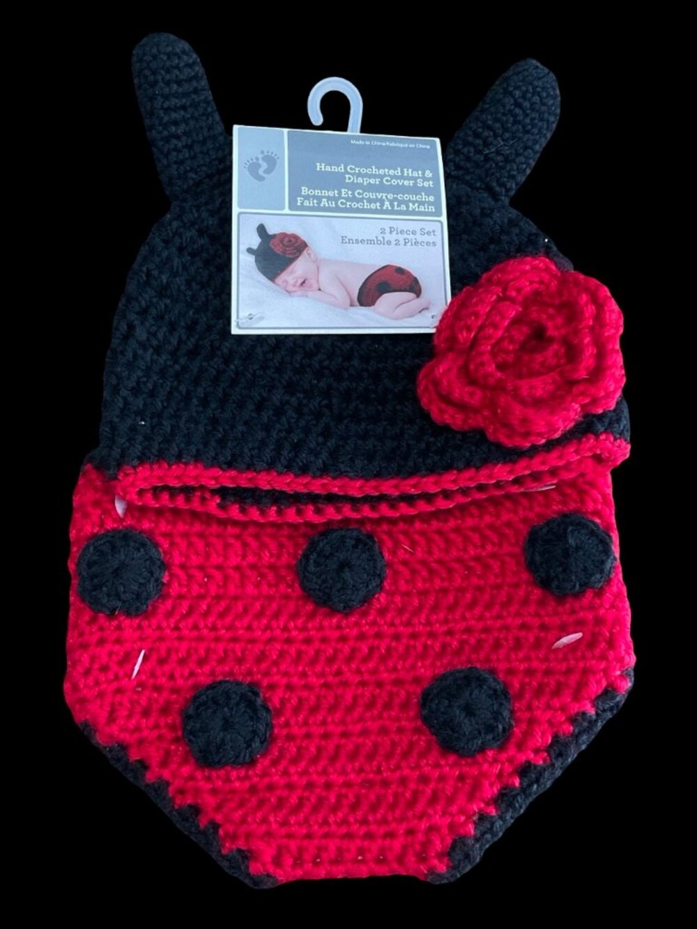 👣 5/$25 - Two Piece Crochet Lady Bug Costume